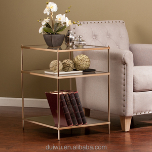 Living Room Gold Coffee <strong>Table</strong> Trendy 3 Tiers clear Tempered <strong>Glass</strong> <strong>Side</strong> <strong>Table</strong> - Product Image 2