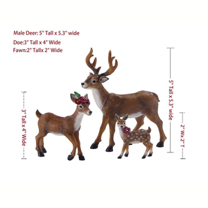 Tượng Động Vật Gia Đình Hươu Vẽ Tay - Product Image 2