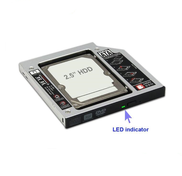 Caddy Baie Optique Pour 2ème Disque Dur HDD/SSD - Compatible Dell Latitude E5440 E5540 E6440 E6540