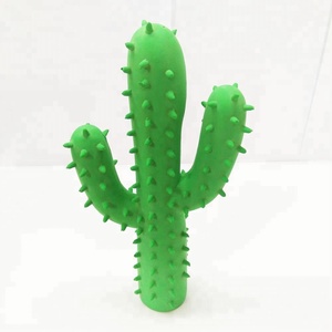 Cactus a forma di all'ingrosso eco-friendly lattice naturale squeaky chew pet toy dog - Product Image 2