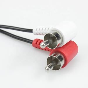 Custom 90 Degree Right Angle 2RCA Male to Male Shielded <strong>Audio</strong> Cable for DVD Player and TV Box - Product Image 2