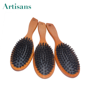 Venta caliente Brown de madera con cerdas de jabalí cepillo de pelo masaje del <span class=keywords><strong>cuero</strong></span> <span class=keywords><strong>cabelludo</strong></span> del pelo peine para las mujeres - Product Image 4