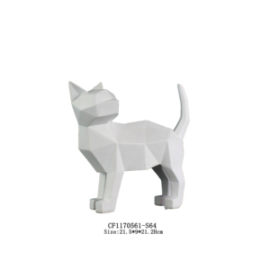 Estilo nórdico blanco estatuilla Animal gatos escultura resina Decoración de casa - Product Image 6