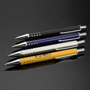 2024 надежная и дешевая индивидуальная рекламная металлическая ручка-клик, красочная металлическая шариковая ручка, дешевая пластиковая ручка-клик