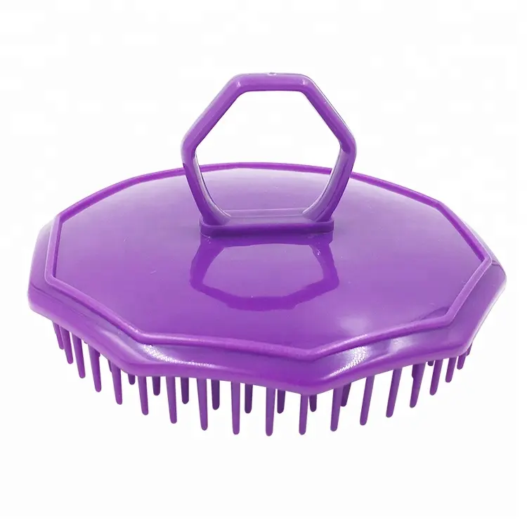 Finger Hole Shower Head Massage Comb Cleanse Hair Shampoo Scalp Brush