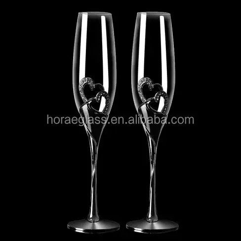 Champagne di vetro set con doppio a forma di cuore tazze 200ML