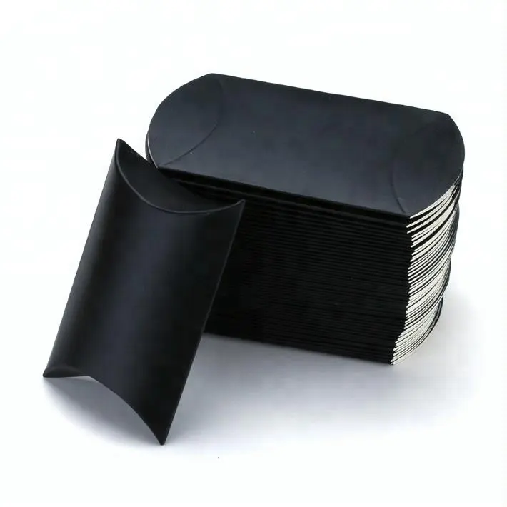 कस्टम लक्जरी काले कागज तकिया बॉक्स, तकिया बॉक्स पैकेजिंग के लिए उपहार