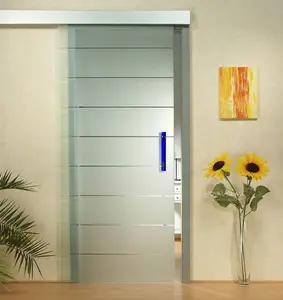 Puerta de vidrio esmerilado para sala de reuniones, transparente o de colores