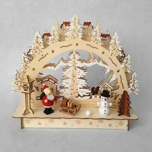 Forest house di legno laser led luce Di Natale arch