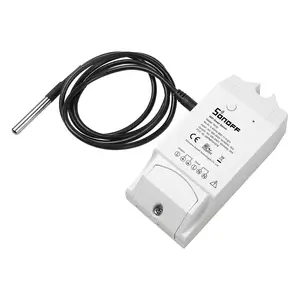 SONOFF-controlador inteligente TH10 10A para el hogar, dispositivo inalámbrico con Wifi, aplicación remota, compatible con DS18B20, Sensor de humedad, interruptor de luz, funciona con Alexa