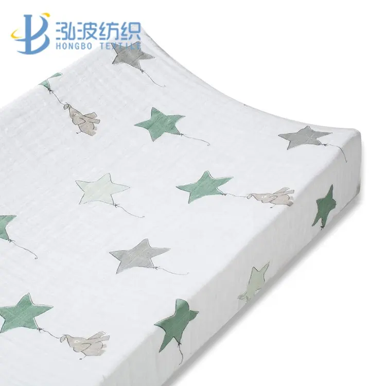 Summer New Born Baby Products Organic Crib Sheets changing pad cover