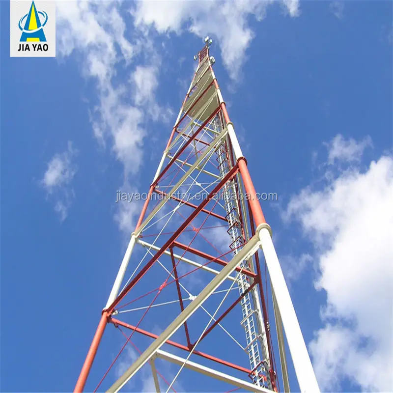 Stile 3-gamba tubolare zincato fm wifi segnale bts televisori del telefono cellulare antenna radio di comunicazione gsm torre di acciaio
