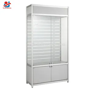 Hot aluminum slat wall display rack, lockable display furniture for cell phone accessory