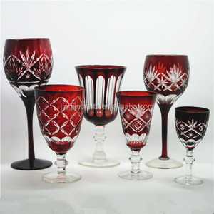 Juego de Copas de <span class=keywords><strong>Vino</strong></span> Tinto y Flautas para Champán Personalizadas, Taladradas a Mano, con Tallo Largo y Decoración, con Copa para Whisky y Brandy, Estilo Antiguo - Product Image 1