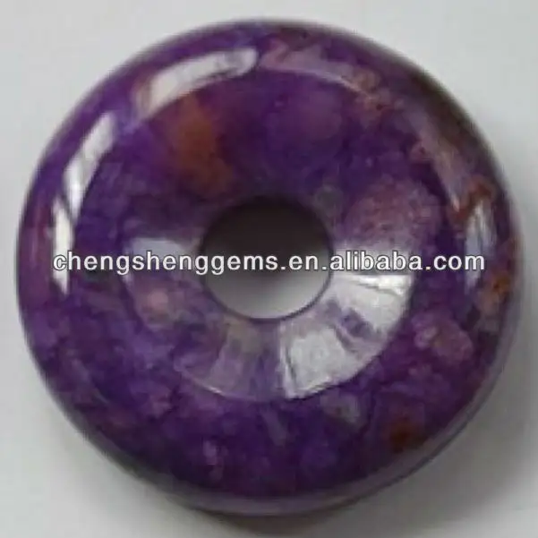 Liontin Berbentuk Donat Sugilite Alami 30Mm