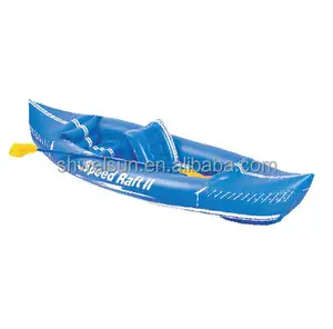 Kapal Sampan Kayak Tiup Portabel PVC, Kano, Kayak dengan Dayung Aluminium