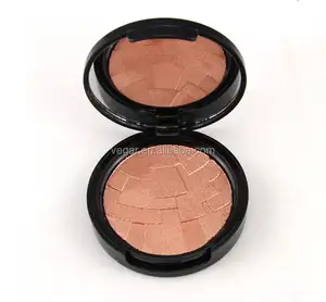 Custom brand makeup highlight shimmer powder for face blush bronzer highlighter palette