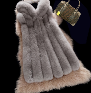 Grossiste <span class=keywords><strong>Grande</strong></span> <span class=keywords><strong>Taille</strong></span> Fausse Fourrure de Renard <span class=keywords><strong>Long</strong></span> <span class=keywords><strong>Gilet</strong></span> & <span class=keywords><strong>Gilet</strong></span> Avec Capuche <span class=keywords><strong>Noir</strong></span> Rouge Gris Blanc pour <span class=keywords><strong>Femme</strong></span> - Product Image 4