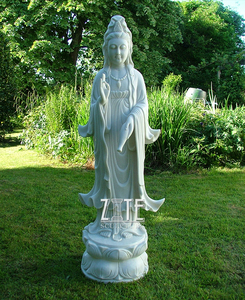 Bouddhisme chinois Marbre Blanc <span class=keywords><strong>Quan</strong></span> <span class=keywords><strong>Yin</strong></span> Guanyin <span class=keywords><strong>Statue</strong></span>