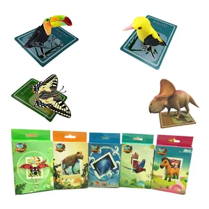 2021 새로운 도착 4D 동물 카드 교육 플래시 카드 개선 어린이 인식 어린이 장난감