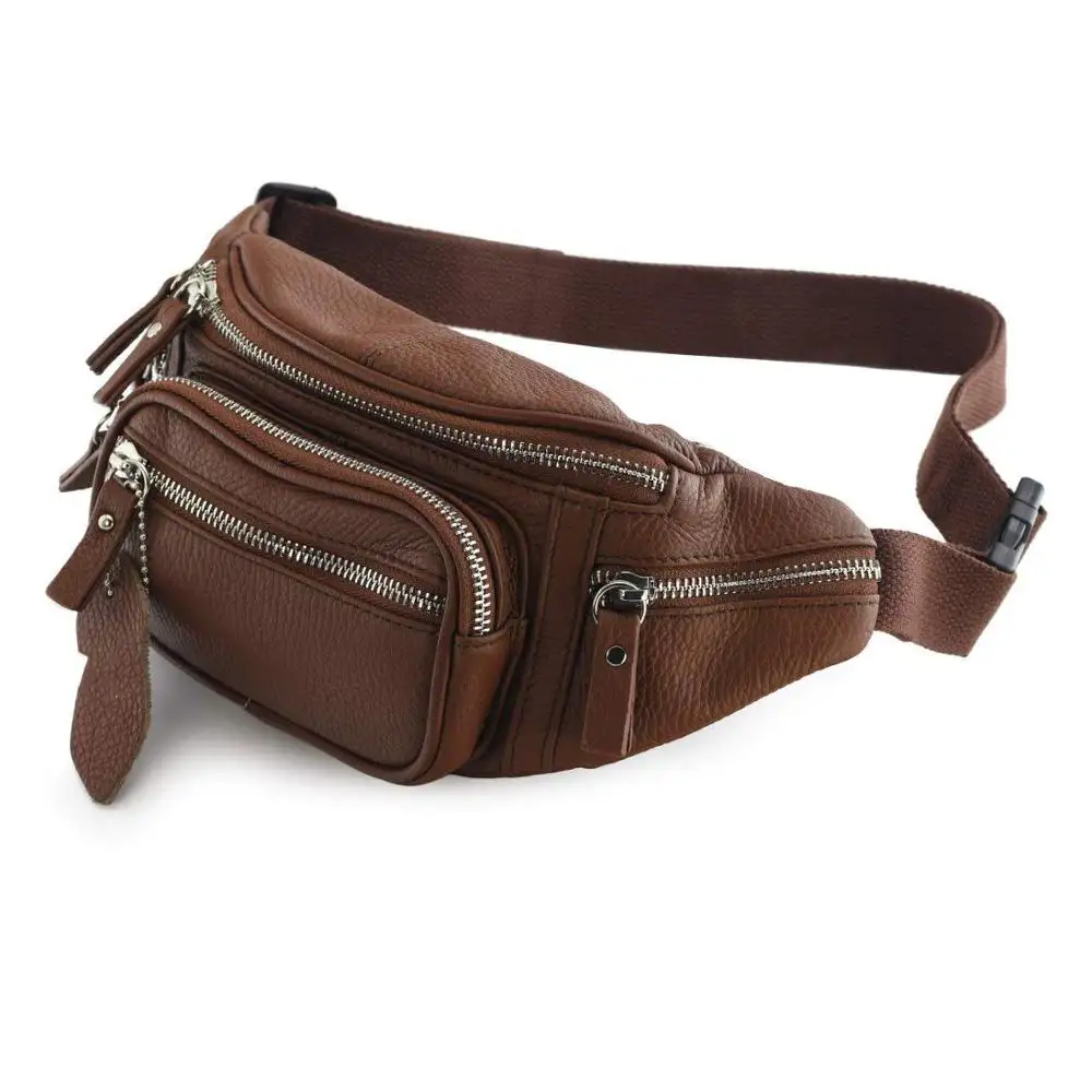 Leather Money Belt Hip Bum Bag Tactical Waist Bag Travel Fanny Pack Woman Men