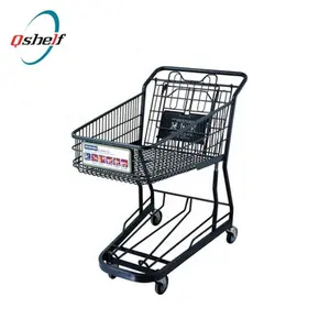 Dubbele Manden Metallic Winkelen Trolley Kar, 2 Tier Winkelen Trolley