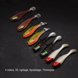 Kingdom — <span class=keywords><strong>leurre</strong></span> <span class=keywords><strong>souple</strong></span> <span class=keywords><strong>avec</strong></span> tête plombée et queue en T, appât artificiel de type poisson nageur <span class=keywords><strong>avec</strong></span> hameçon fort, 8CM, 8.9G, vente en gros - Product Image 5