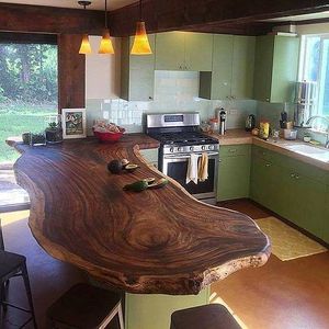 Casa moderna Solido Legno di Noce lastra <span class=keywords><strong>cucina</strong></span> <span class=keywords><strong>isola</strong></span> - Product Image 2