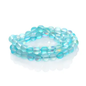 Bleu clair Aurora Borealis Perles Cristal Perles Mates, En Gros Perles