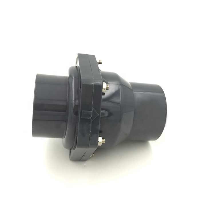 Wholesale customized gray color DN80 ASTM Sch 80 UPVC flapper check valve for water supply