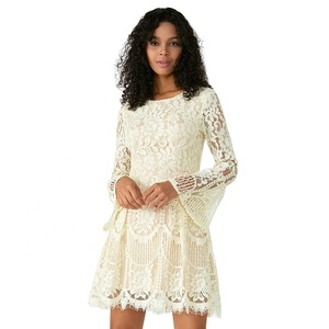 Marfil noche OEM fábrica de Niñas Ropa de manga larga vestido de fiesta - Product Image 1