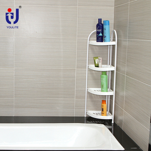 4 Tier <strong>White</strong> Plastic Floating Bathroom <strong>Corner</strong> Storage <strong>Shelves</strong> - Product Image 4