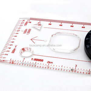 Brújula con Base Acrílica, Regla de Escala para Topografía, Brújula para Mapas de Senderismo - Product Image 5