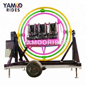เครื่องเล่นไจโรสโคปแบบเคลื่อนที่สำหรับกลางแจ้ง 1/2/4/6 ที่นั่ง ทำจากโลหะผสม พร้อมไฟ LED สำหรับใช้ในห้างสรรพสินค้า - Product Image 3