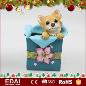 Colorido Navidad ornamentos animales 2 surtidos estatuas polyresin perro en <span class=keywords><strong>la</strong></span> hermosa caja <span class=keywords><strong>de</strong></span> regalo - Product Image 6