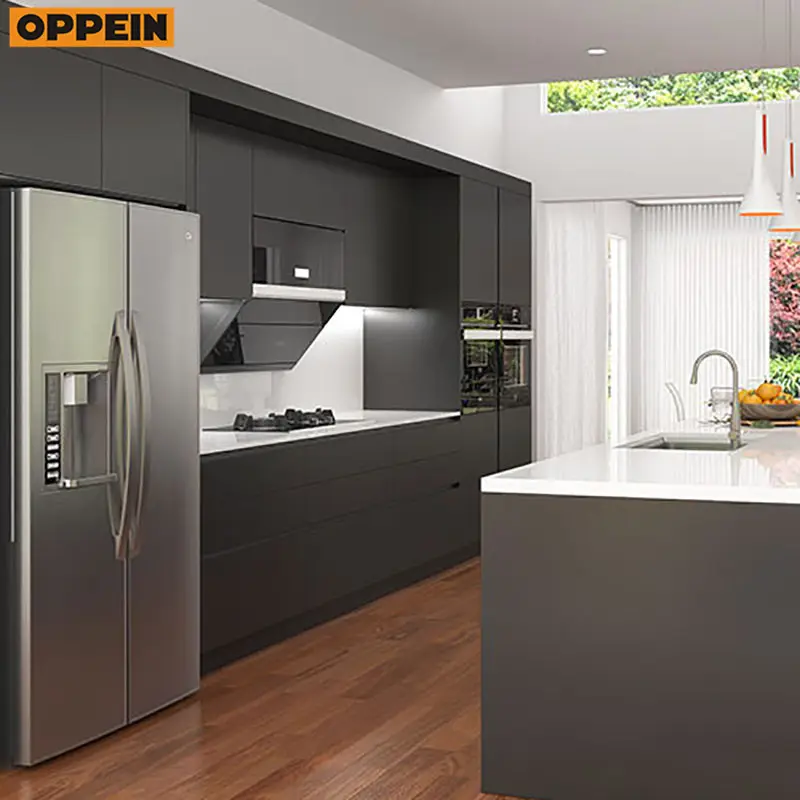 Beste kwaliteit promotionele E1 Milieu Standaard gemonteerd moderne ontwerp keukenkasten