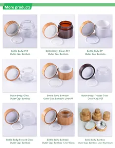 Vuoto vasetti di cosmetici di Tenuta Coperchio Di Bambù 150Ml smerigliato bottiglia di crema cosmetica jar
