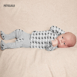 Fábrica de China algodón orgánico ropa de bebé Set 2 unids footie ropa del bebé - Product Image 1