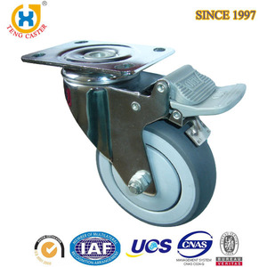 Hot Selling Industrial Medium Duty <span class=keywords><strong>5</strong></span> Zoll expandierende Adapters ch raube Schwenkbares TPE-Lenkrad mit Gesamt bremse - Product Image 5