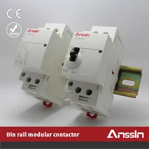 Contactor Modular automático y Manual montado en Riel Din, 2P/4P 16A--100A