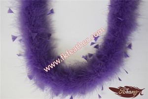 Rizado Púrpura Turquía Boas de Marabú Boa de <span class=keywords><strong>Plumas</strong></span> Con Punta de Triángulo - Product Image 1