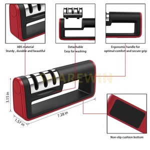 Aiguisoir de couteaux de cuisine professionnel, aiguisoir rapide, Base antidérapante aiguisoir de couteaux de cuisine avec 3 étapes - Product Image 5