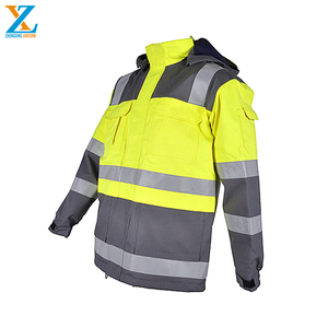Manufacture Winter Waterproof Warm <strong>Hi</strong> <strong>Vis</strong> Reflective Safety Uniform Road Traffic Safety Warning Reflector Hooded Coat - Product Image 3