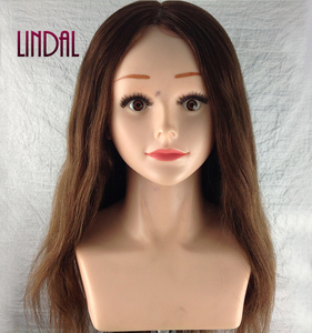 Cabeza de Maniquí Femenino LINDAL de Alta Calidad con Hombros para Peinados, <span class=keywords><strong>Muñeca</strong></span> de Pelo Humano Real para Prácticas de Peluquería - Product Image 1