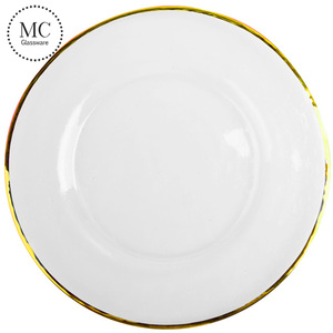 13-inch واضحة الزجاج جولة ألواح الشاحن لحفلات الزفاف الكنائس المطاعم والمناسبات مع روز الذهب الفضة أو الذهب ريم - Product Image 6