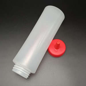 Grosir 200ml 500ml Hdpe plastik botol bermulut tajam peras botol saus saus HDPE botol saus Salad