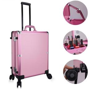 Maleta <span class=keywords><strong>de</strong></span> Viaje con Luces, Ruedas Omnidireccionales, Organizador <span class=keywords><strong>de</strong></span> Cosméticos con Ruedas Iluminadas, Carrito Profesional para Artistas <span class=keywords><strong>de</strong></span> Estudio - Product Image 3