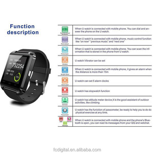 Qwd montre Smart Watch téléphone U8 Bluetooth uwatch multi - lauguage fit pour IOS Android <span class=keywords><strong>Apple</strong></span> - Product Image 6