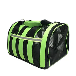 Colores brillantes encantadora mascota malla pantalla portador jaula para perro bolsas de viaje