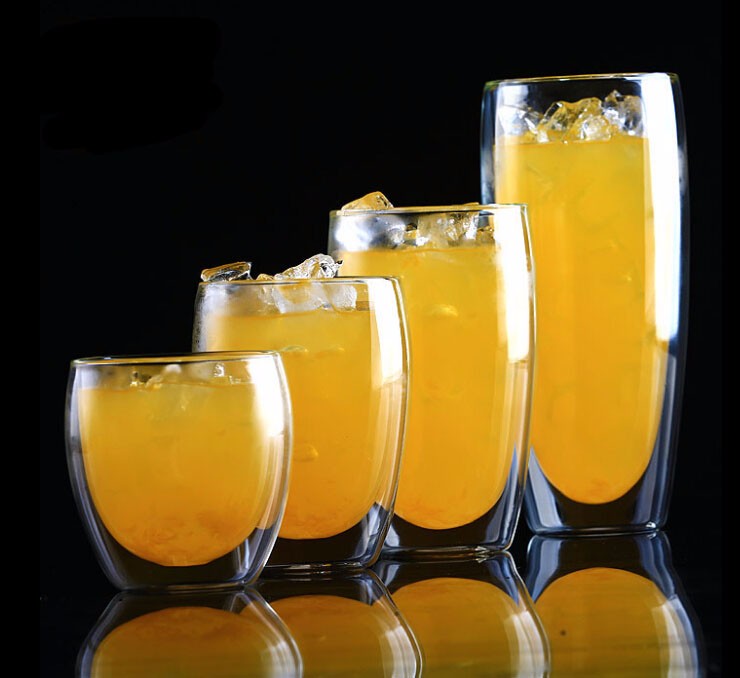 150ml 350ml 450ml 550ml Double Wall Glass Coffee Tumbler Cups Heat Resistance Glass Cups
